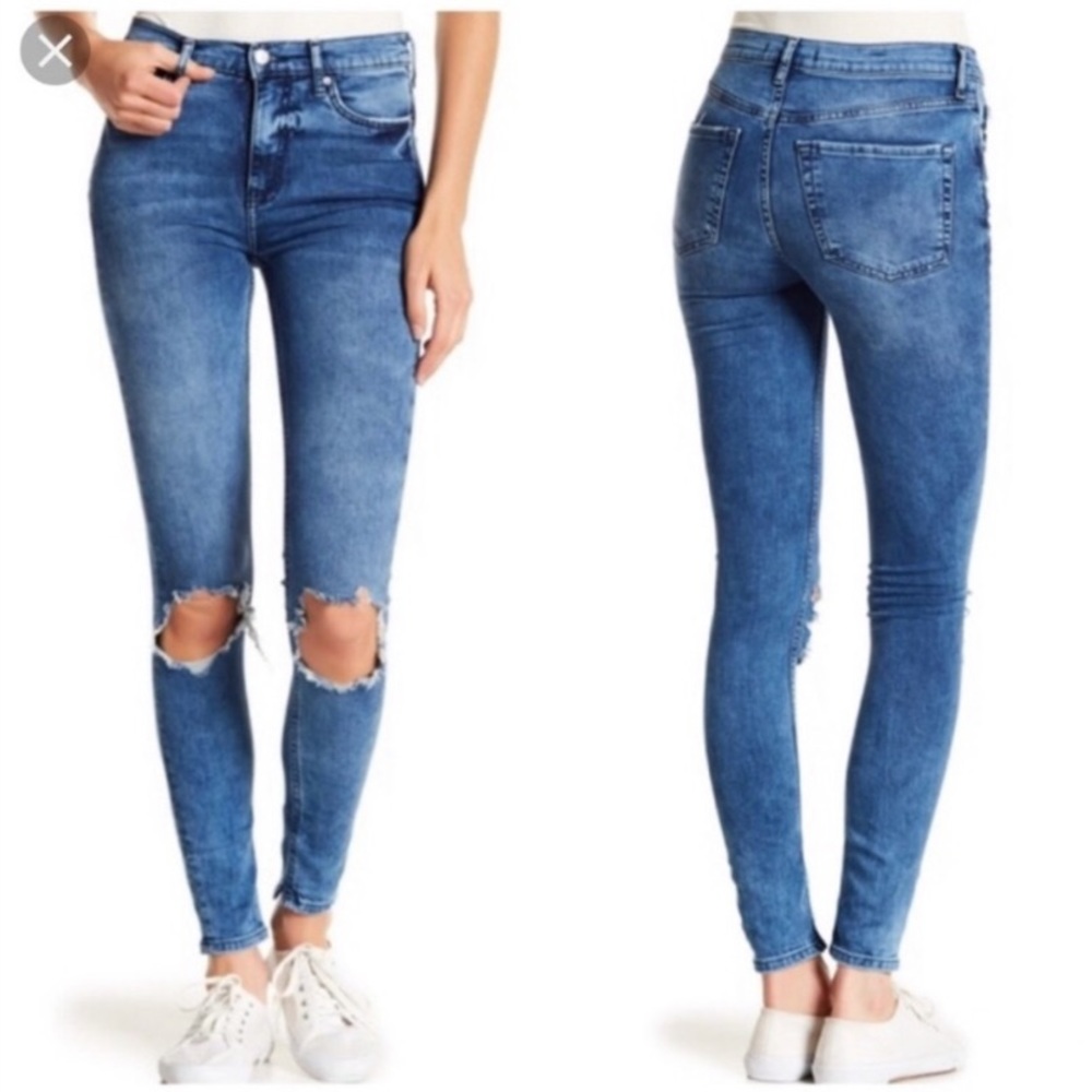 Free People Busted Knee Skinny Jeans Sz:24 - Picture 1 of 5
